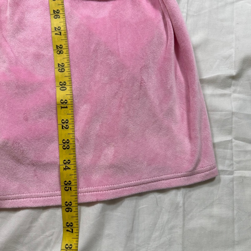 Juicy Couture Pink Velour Rhinestone Logo Robe Y2K Sleepwear S/M - Picture 9 of 9